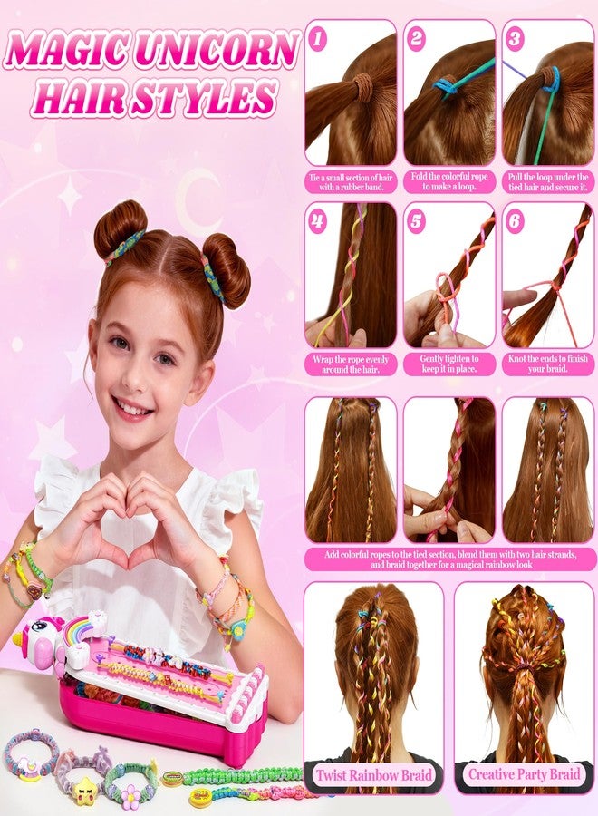 Tqeieu Unicorn Toys for Girls Age 4-6 6-8 8-12, 2-in-1 Friendship Bracelet Making Kit for Girls, Arts and Crafts for Kids Toy,4 5 6 7 8 9 10 11 12 Year Olds Christmas Birthday Gifts,Teen Girl Gift Ideas - Image 4
